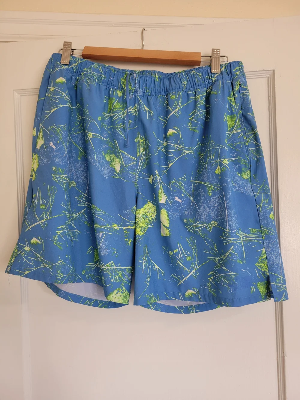The North face Wander Blue Green Mens Shorts Size Large